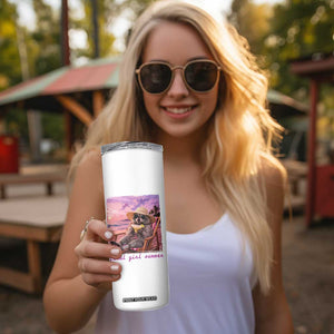 Feral Girl Summer Skinny Tumbler Funny Raccoon Summer Beach Meme TS14 Print Your Wear