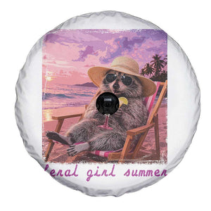 Feral Girl Summer Spare Tire Cover Funny Raccoon Summer Beach Meme TS14 Print Your Wear