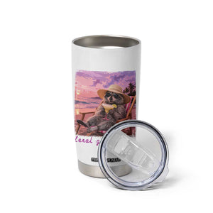 Feral Girl Summer Tumbler Cup Funny Raccoon Summer Beach Meme TS14 Print Your Wear