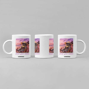 Feral Girl Summer Coffee Mug Funny Raccoon Summer Beach Meme TS14 Print Your Wear