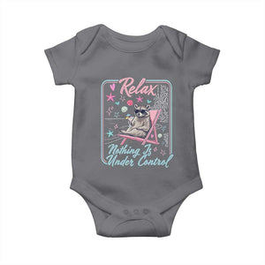 Relax Nothing Is Under Control Baby Onesie Chill Raccoon Beach Vacation Gift TS14 Charcoal Print Your Wear