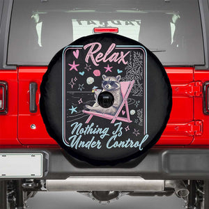 Relax Nothing Is Under Control Spare Tire Cover Chill Raccoon Beach Vacation Gift TS14 Black Print Your Wear