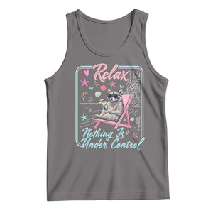 Relax Nothing Is Under Control Tank Top Chill Raccoon Beach Vacation Gift TS14 Deep Heather Print Your Wear