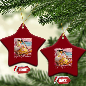 Pregnant Girl Summer Ceramic Ornament Silly Goose Mom Baby Announcement TS14 Print Your Wear