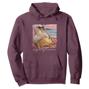 Pregnant Girl Summer Hoodie Silly Goose Mom Baby Announcement TS14 Maroon Print Your Wear