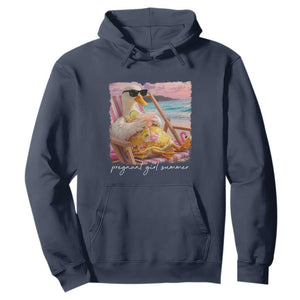 Pregnant Girl Summer Hoodie Silly Goose Mom Baby Announcement TS14 Navy Print Your Wear