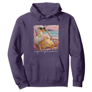 Pregnant Girl Summer Hoodie Silly Goose Mom Baby Announcement TS14 Purple Print Your Wear