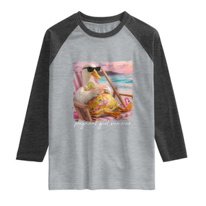 Pregnant Girl Summer Raglan Shirt Silly Goose Mom Baby Announcement TS14 Heather Gray Heather Charcoal Print Your Wear