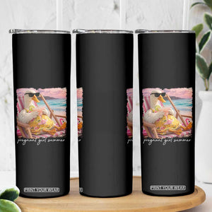 Pregnant Girl Summer Skinny Tumbler Silly Goose Mom Baby Announcement TS14 Print Your Wear