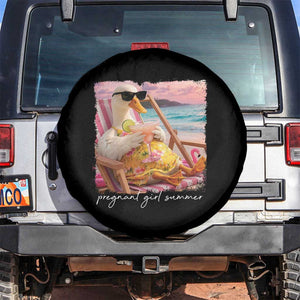 Pregnant Girl Summer Spare Tire Cover Silly Goose Mom Baby Announcement TS14 No hole Black Print Your Wear