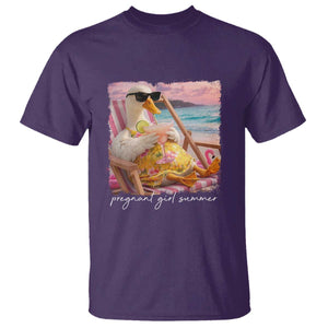 Pregnant Girl Summer T Shirt Silly Goose Mom Baby Announcement TS14 Purple Print Your Wear
