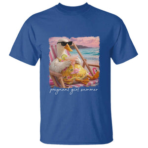 Pregnant Girl Summer T Shirt Silly Goose Mom Baby Announcement TS14 Royal Blue Print Your Wear