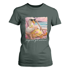 Pregnant Girl Summer T Shirt For Women Silly Goose Mom Baby Announcement TS14 Dark Forest Green Print Your Wear