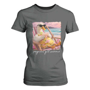 Pregnant Girl Summer T Shirt For Women Silly Goose Mom Baby Announcement TS14 Dark Heather Print Your Wear