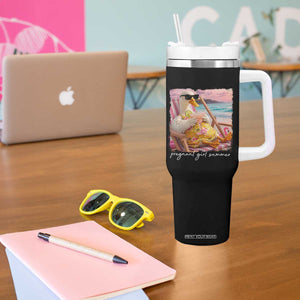 Pregnant Girl Summer Tumbler With Handle Silly Goose Mom Baby Announcement TS14 Print Your Wear