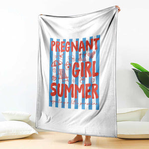 Pregnant Girl Summer Throw Blanket Funny Beach Pregnancy Announcement TS14 Print Your Wear