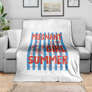Pregnant Girl Summer Throw Blanket Funny Beach Pregnancy Announcement TS14 Print Your Wear