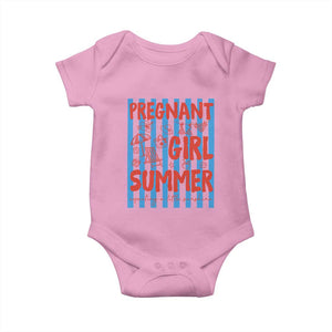 Pregnant Girl Summer Baby Onesie Funny Beach Pregnancy Announcement TS14 Light Pink Print Your Wear
