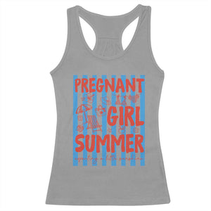 Pregnant Girl Summer Racerback Tank Top Funny Beach Pregnancy Announcement TS14 Sport Gray Print Your Wear