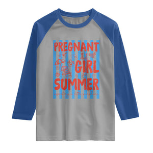Pregnant Girl Summer Raglan Shirt Funny Beach Pregnancy Announcement TS14 Sport Gray Royal Print Your Wear