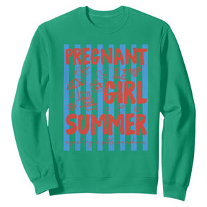 Pregnant Girl Summer Sweatshirt Funny Beach Pregnancy Announcement TS14 Irish Green Print Your Wear