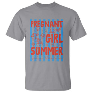 Pregnant Girl Summer T Shirt Funny Beach Pregnancy Announcement TS14 Sport Gray Print Your Wear