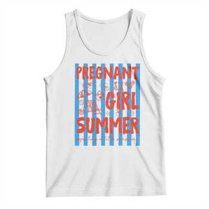 Pregnant Girl Summer Tank Top Funny Beach Pregnancy Announcement TS14 White Print Your Wear