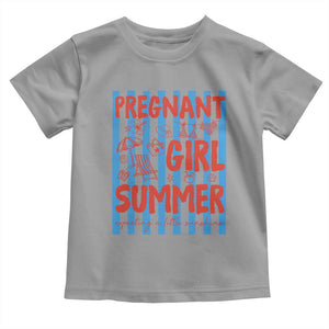 Pregnant Girl Summer Toddler T Shirt Funny Beach Pregnancy Announcement TS14 Sport Gray Print Your Wear