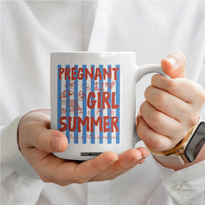 Pregnant Girl Summer Coffee Mug Funny Beach Pregnancy Announcement TS14 Print Your Wear