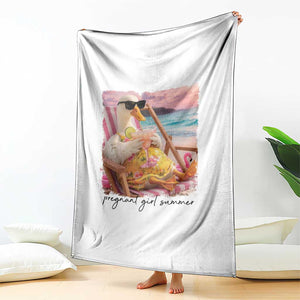 Pregnant Girl Summer Goose Mom Throw Blanket Funny Pregnancy Announcement TS14 Print Your Wear