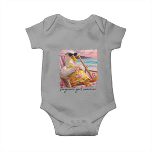 Pregnant Girl Summer Goose Mom Baby Onesie Funny Pregnancy Announcement TS14 Sport Gray Print Your Wear