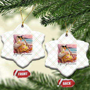 Pregnant Girl Summer Goose Mom Ceramic Ornament Funny Pregnancy Announcement TS14 Print Your Wear