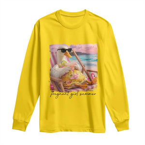 Pregnant Girl Summer Goose Mom Long Sleeve Shirt Funny Pregnancy Announcement TS14 Daisy Print Your Wear