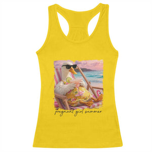 Pregnant Girl Summer Goose Mom Racerback Tank Top Funny Pregnancy Announcement TS14 Daisy Print Your Wear