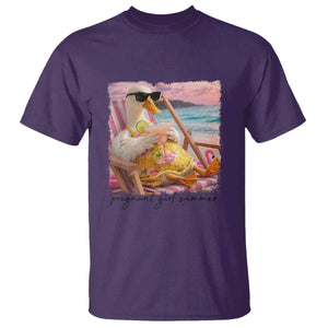 Pregnant Girl Summer Goose Mom T Shirt Funny Pregnancy Announcement TS14 Purple Print Your Wear