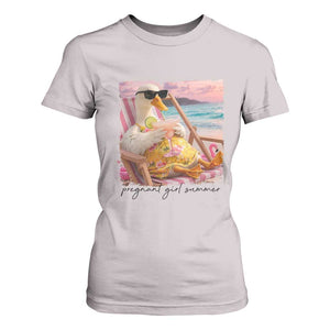Pregnant Girl Summer Goose Mom T Shirt For Women Funny Pregnancy Announcement TS14 Ice Gray Print Your Wear