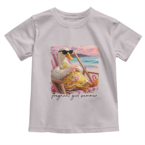 Pregnant Girl Summer Goose Mom Toddler T Shirt Funny Pregnancy Announcement TS14 Ice Gray Print Your Wear