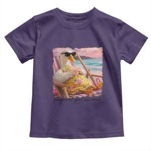 Pregnant Girl Summer Goose Mom Toddler T Shirt Funny Pregnancy Announcement TS14 Purple Print Your Wear