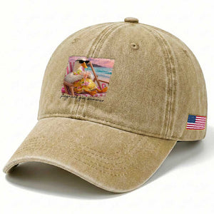 Pregnant Girl Summer Goose Mom Washed Cotton Baseball Cap Funny Pregnancy Announcement TS14 Print Your Wear