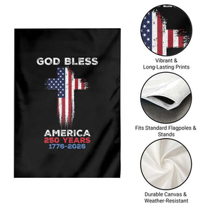 God Bless America 250 Years 1776-2026 Garden Flag Christian Cross Flag TS14 Print Your Wear