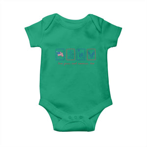 Loves Jesus and America Too Baby Onesie 4th of July Christian TS14 Irish Green Print Your Wear
