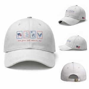 Loves Jesus and America Too Baseball Cap 4th of July Christian