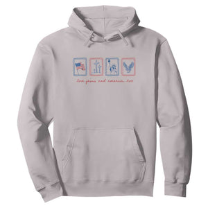 Loves Jesus and America Too Hoodie 4th of July Christian TS14 Ice Gray Print Your Wear