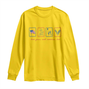 Loves Jesus and America Too Long Sleeve Shirt 4th of July Christian TS14 Daisy Print Your Wear