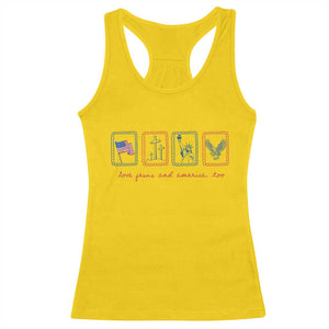 Loves Jesus and America Too Racerback Tank Top 4th of July Christian TS14 Daisy Print Your Wear