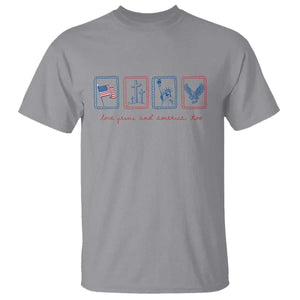 Loves Jesus and America Too T Shirt 4th of July Christian TS14 Sport Gray Print Your Wear
