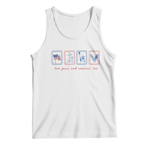 Loves Jesus and America Too Tank Top 4th of July Christian TS14 White Print Your Wear