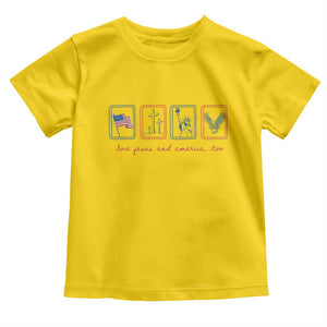 Loves Jesus and America Too Toddler T Shirt 4th of July Christian TS14 Daisy Print Your Wear