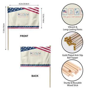 Loves Jesus and America Too Patriotic Handheld Flag 4th of July Christian TS14 Print Your Wear