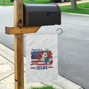 America Needs Jesus Garden Flag Christian Floral US Flag 4th of July TS14 Print Your Wear